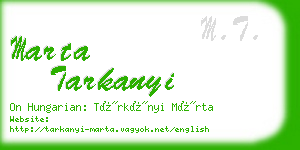 marta tarkanyi business card